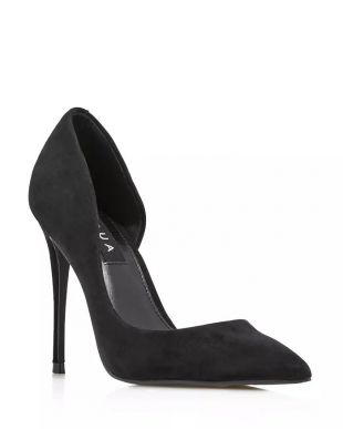 Black Suede High-Heel Pumps
