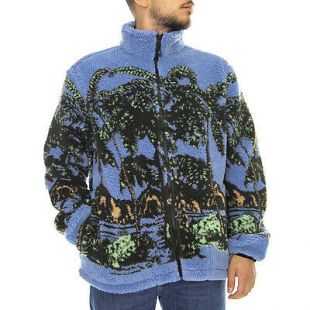 Stussy Hawaiian Jacquard Mock - Bleu - Sweat-Shirt avec Fermeture éclair
