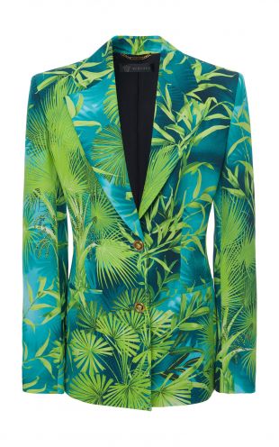 Jungle Print Crepe Blazer