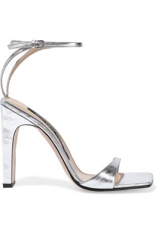 Silver Metallic Leather Sandals