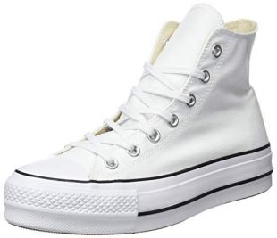 Converse Chuck Taylor CTAS Lift Hi, Zapatillas para Niñas, Blanco (White/Black/White 102), 35 EU