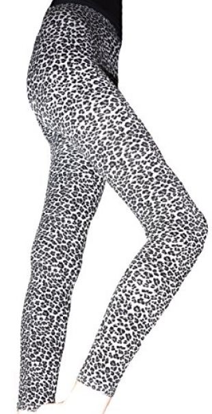Lace Poet Beautiful Gray Leopard Animal Print Leggings/Tights