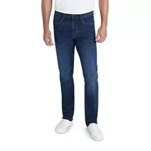 Denim Jeans for Men – Comfort Stretch, Relaxed Fit, 5 Pocket, Zipper Fly, Dark Harlow, 42XO30