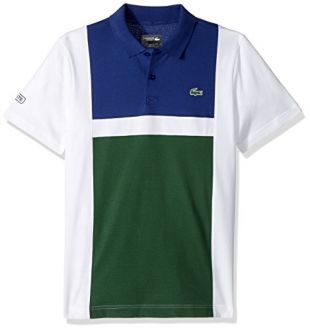 Lacoste Herren Tennis-Poloshirt, kurzärmelig, superleicht, Farbblock-Poloshirt - Weiß - Mittel