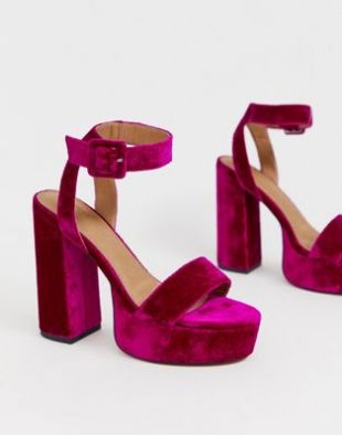 ASOS Design - Hostess - Sandales à talon avec semelle plateforme - Magenta | ASOS