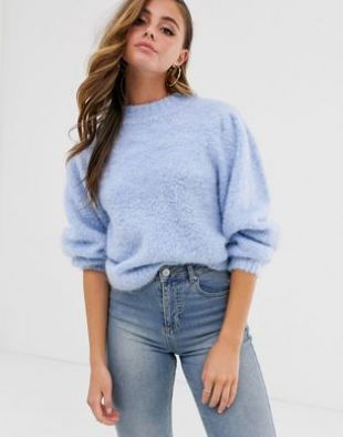 ASOS DESIGN - Pull duveteux à manches volumineuses | ASOS
