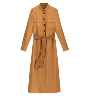 Robe-chemise longue manches longues . - La Redoute ... - Galeries Lafayette