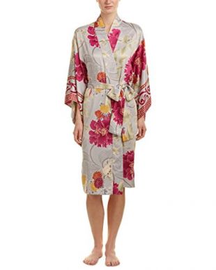Natori Damen Auburn Floral Robe Bademantel