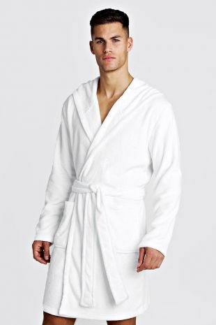 Peignoir en polaire douce brodé MAN - boohooMAN