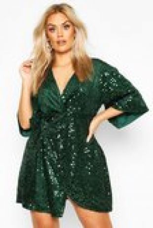 robe verte sequin