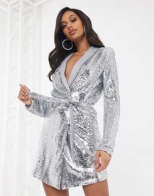 Unique 21 - Robe blazer à sequins de première qualité - Argenté | ASOS