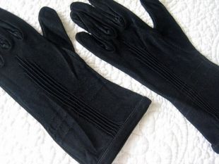 GLOVES Vintage Dress Up Costume Authentic Rétro Long Formelle Antique Soie Noire
