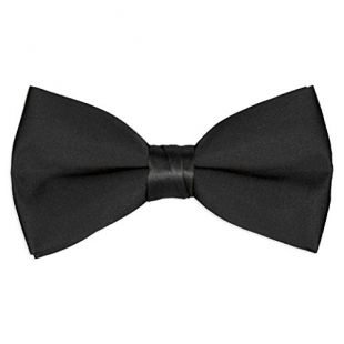 Dapperlads garçon Couleur unie rayé satiné Nœud papillon - Noir -