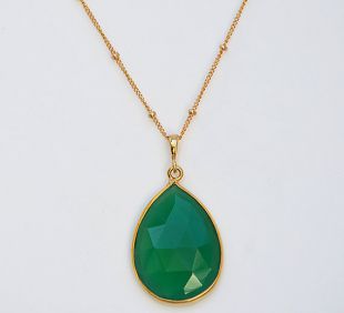 Collier Onyx vert, collier de La La terre, Emma Pierre collier, vert onyx pendentif, vert onyx bijoux, Mia La La terre vert collier
