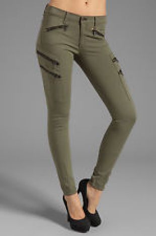 jean kaki à zips taille 36