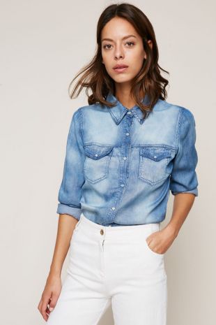 Chemise denim bleue