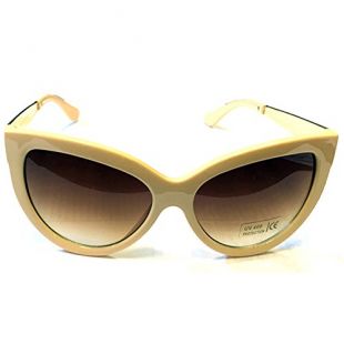 Accessoryo - cadre des yeux de chat lunettes de soleil pour femmes avec les bras en métal doré
