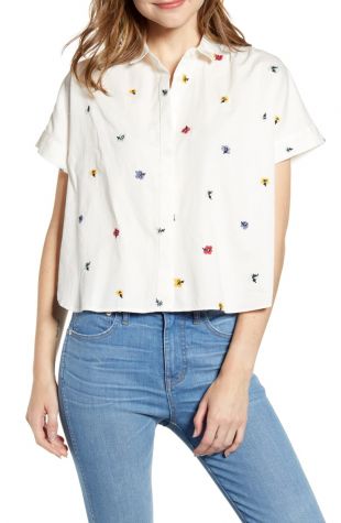 Hilltop Confetti Floral Embroidered Shirt