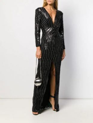 John Richmond Robe Longue à Sequins Brodés - Farfetch