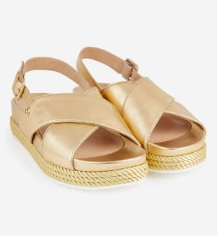 Sandales Patty plateforme cordes dorées - Liu ... - Galeries Lafayette