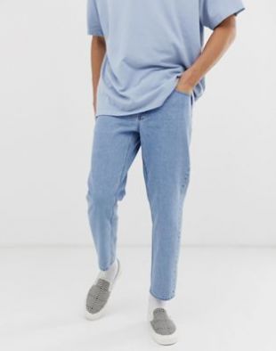 ASOS DESIGN classic rigid jeans in light stone wash blue | ASOS