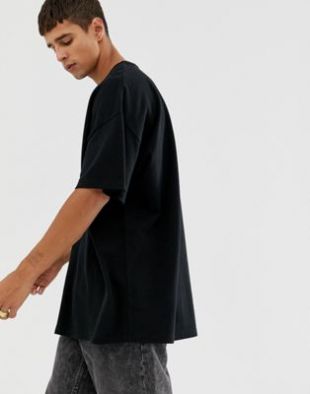 ASOS DESIGN oversized t-shirt in pique in black | ASOS