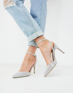New Look - Chaussures ornées à talon - Argenté | ASOS