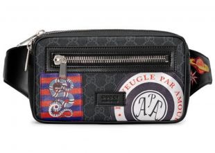 Gucci Night Courrier Waist Bag GG Supreme Soft Black