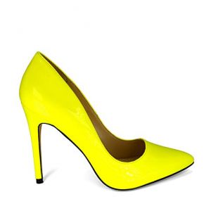 Anne Michelle Women's Plain Pointy-Toe Dress Heel Pump (5.5, Neon Yellow)