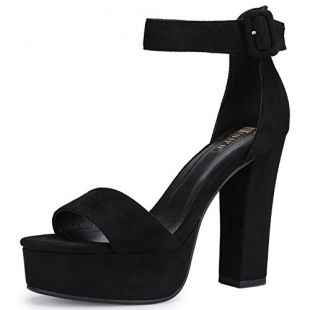 IDIFU Women's IN5 Sabrina Ankle Strap Platform High Chunky Heels Party Sandal
