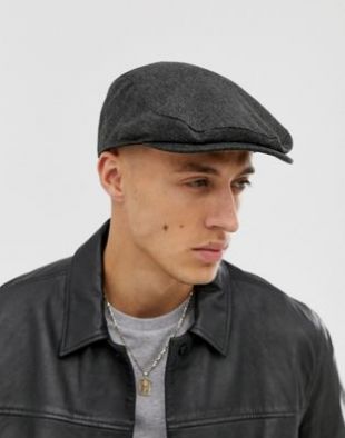 ASOS DESIGN - Casquette plate texturée - Anthracite | ASOS