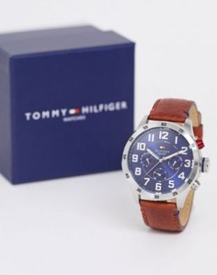 Tommy Hilfiger 1791066 Trent leather watch in brown | ASOS