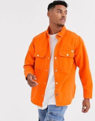 Liquor N Poker worker shirt in orange | ASOS