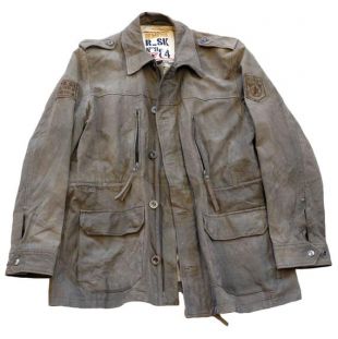 Parka cuir "Oakwood"  * état neuf  * Color : kaki-amande  *Size XXL/XL