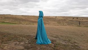 Cloak de sarcelle à capuchon Halloween Cape Medieval Renaissance Costume de mariage