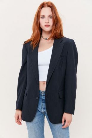 Vintage Oversized Pinstripe Blazer