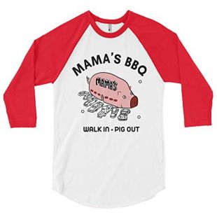 Mama's BBQ - Always Sunny Tshirt Walk in Pig Out White/Red