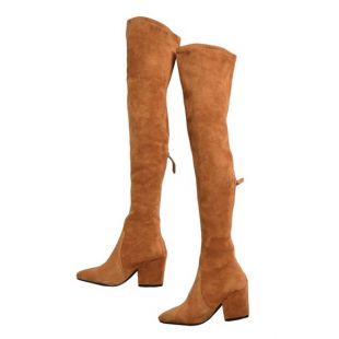 Marlo Tan Suede Over The Knee Boots