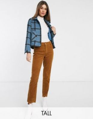 Only Tall - Pantalon droit en velours côtelé - Marron | ASOS