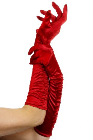 Gants Mère Noël Rouge Avec Fourrure Blanche - Taille Unique, 100% Polyester
