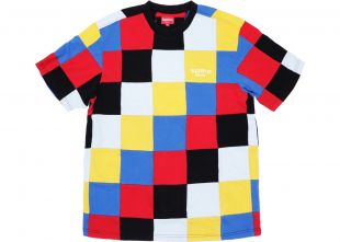 Supreme Patchwork Pique Tee Red/Yellow/Blue on the account 