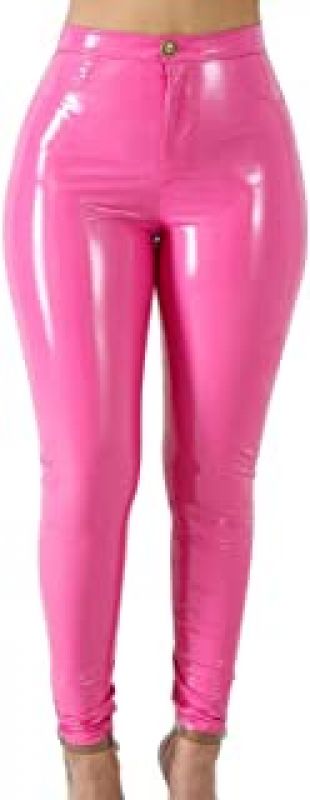 pink vinyl jeans