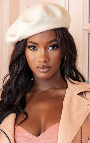 Cream Felt Beret