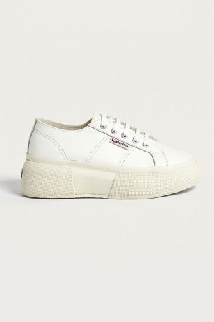 White Platform Trainers