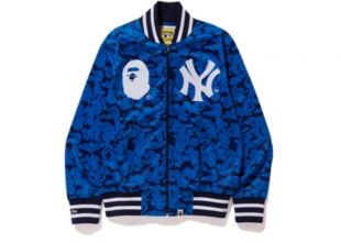 BAPE x Mitchell & Ness Yankees Jacket Blue