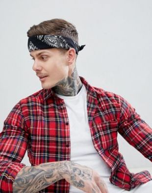 Bandana en coton biologique imprimé cachemire - Noir