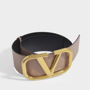 VALENTINO GARAVANI | Ceinture Epaisse Go Logo en Cuir de Veau Noire