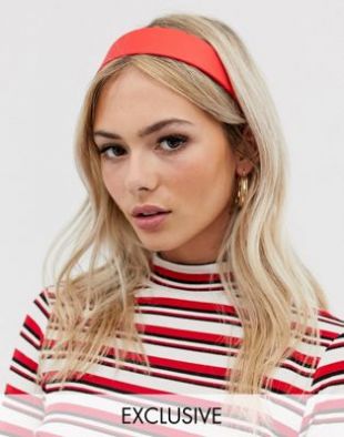 My Accessories - London - Bandeau large en satin, en exclusivité - Rouge | ASOS