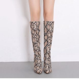 Orcha Lisa - Snake Print Knee High Boots Women