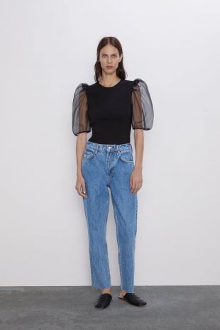 Organza Sleeve Top